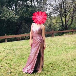 Sparkly pink prom dress